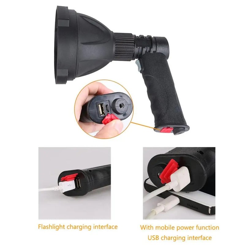 Bluejw T6 LED 10W High Power Handheld Flashlight, USB Rechargeable, Big Bright Portable Torch - Image 5
